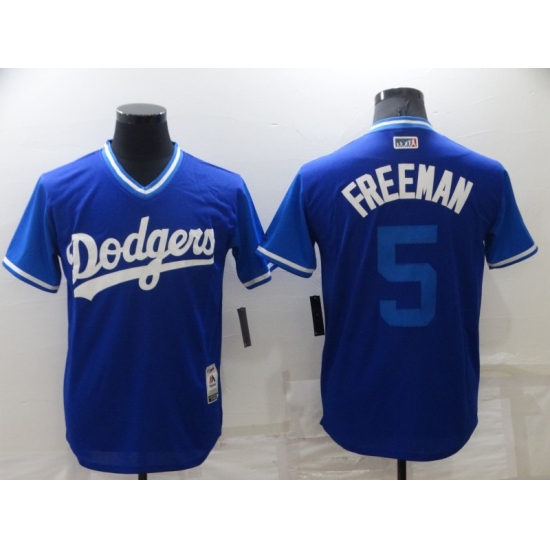 Men's Nike Los Angeles Dodgers #5 Freddie Freeman Blue Jersey - Ujersey