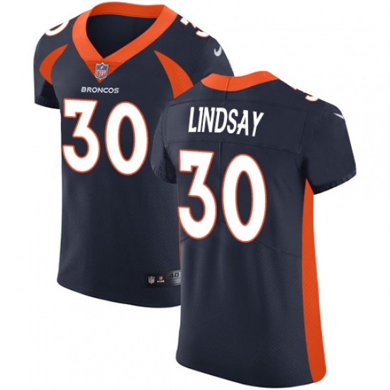 Men's Nike Denver Broncos #30 Phillip Lindsay Navy Blue Alternate Vapor Untouchable Elite Player NFL Jersey - Ujersey