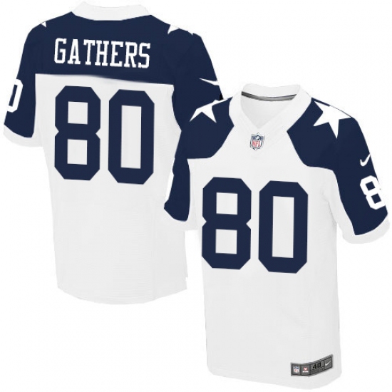 Men's Nike Dallas Cowboys #80 Rico Gathers Elite White Throwback Alternate NFL Jersey - Ujersey