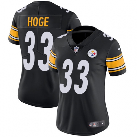Women's Nike Pittsburgh Steelers #33 Merril Hoge Black Team Color Vapor Untouchable Limited Player NFL Jersey - Ujersey