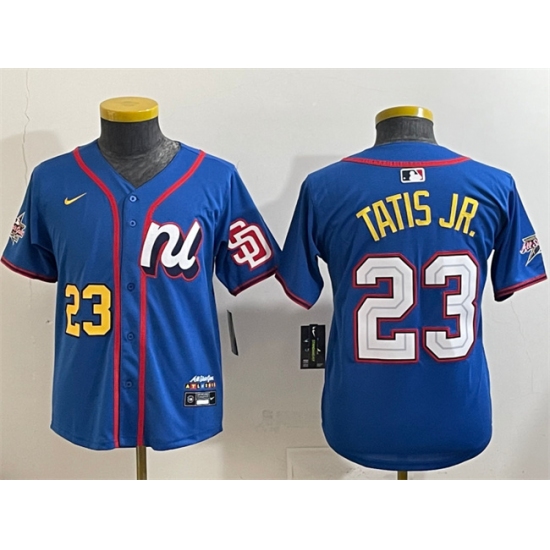 Youth National League #23 Fernando Tatis Jr. Blue 2025 All-Star Edition Limited Stitched Baseball Jersey