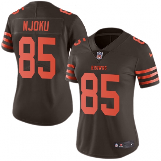 Women's Nike Cleveland Browns #85 David Njoku Limited Brown Rush Vapor Untouchable NFL Jersey - Ujersey