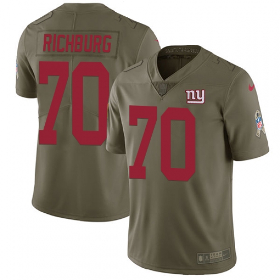 Youth Nike New York Giants #70 Weston Richburg Limited Olive 2017 Salute to Service NFL Jersey - Ujersey