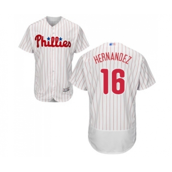 Men's Philadelphia Phillies #16 Cesar Hernandez White Home Flex Base Authentic Collection Baseball Jersey - Ujersey