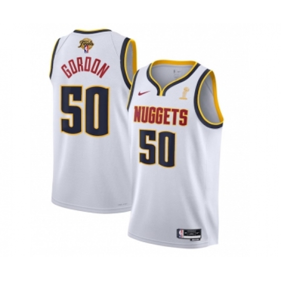 Men's Denver Nuggets #50 Aaron Gordon White 2023 Finals Association Edition Stitched Basketball Jersey - Ujersey