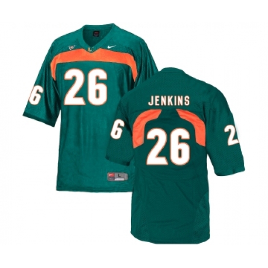 Miami Hurricanes 26 Rayshawn Jenkins Green College Football Jersey - Ujersey