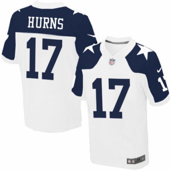 Men's Nike Dallas Cowboys #17 Allen Hurns Elite White Throwback Alternate NFL Jersey - Ujersey