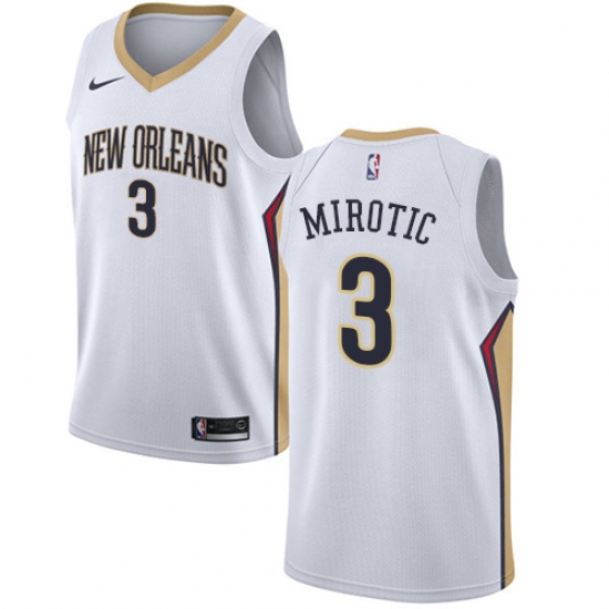 Men's Nike New Orleans Pelicans #3 Nikola Mirotic Swingman White NBA Jersey - Association Edition - Ujersey