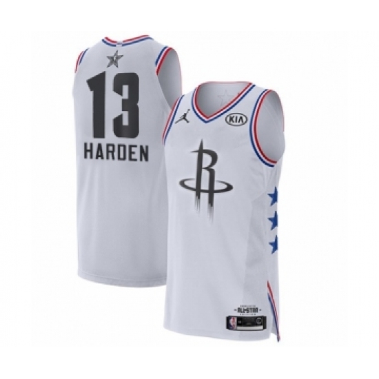 Men's Jordan Houston Rockets #13 James Harden Authentic White 2019 All-Star Game Basketball Jersey - Ujersey