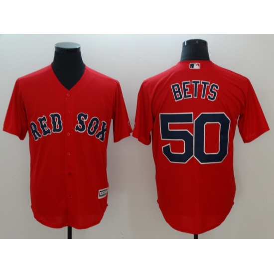 Men's Boston Red Sox #50 Mookie Betts Red Authentic Stitched Jersey - Ujersey