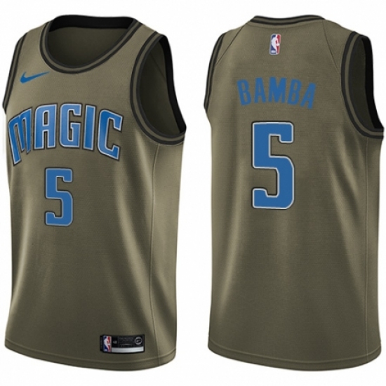 Youth Nike Orlando Magic #5 Mohamed Bamba Swingman Green Salute to Service NBA Jersey - Ujersey