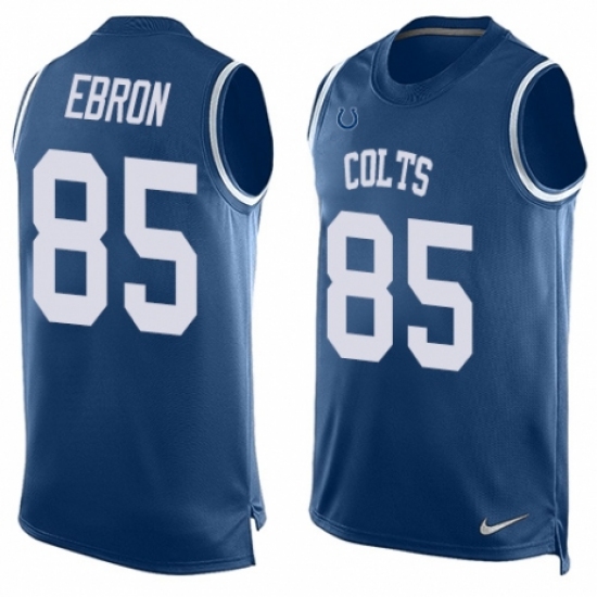 Men's Nike Indianapolis Colts #85 Eric Ebron Limited Royal Blue Player Name & Number Tank Top NFL Jersey - Ujersey