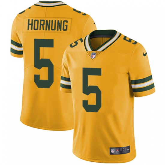 Men's Nike Green Bay Packers #5 Paul Hornung Limited Gold Rush Vapor Untouchable NFL Jersey - Ujersey