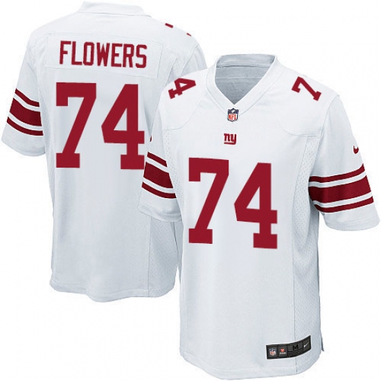 Men's Nike New York Giants #74 Ereck Flowers Game White NFL Jersey
