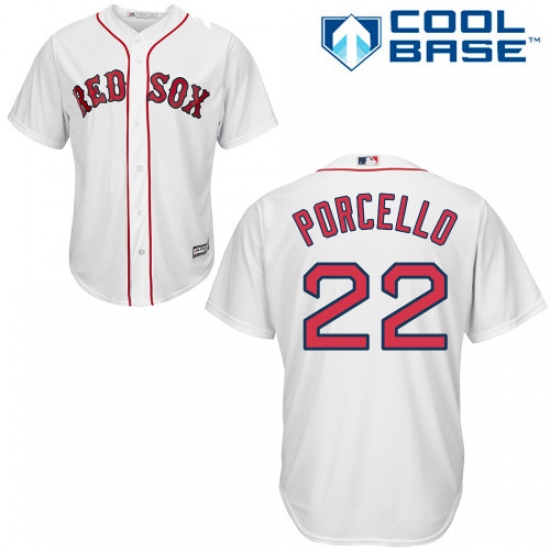 Youth Majestic Boston Red Sox #22 Rick Porcello Authentic White Home Cool Base MLB Jersey - Ujersey