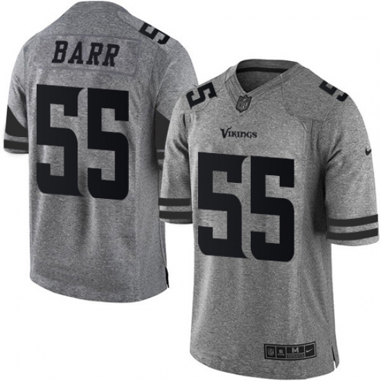 Men's Nike Minnesota Vikings #55 Anthony Barr Limited Gray Gridiron NFL Jersey - Ujersey