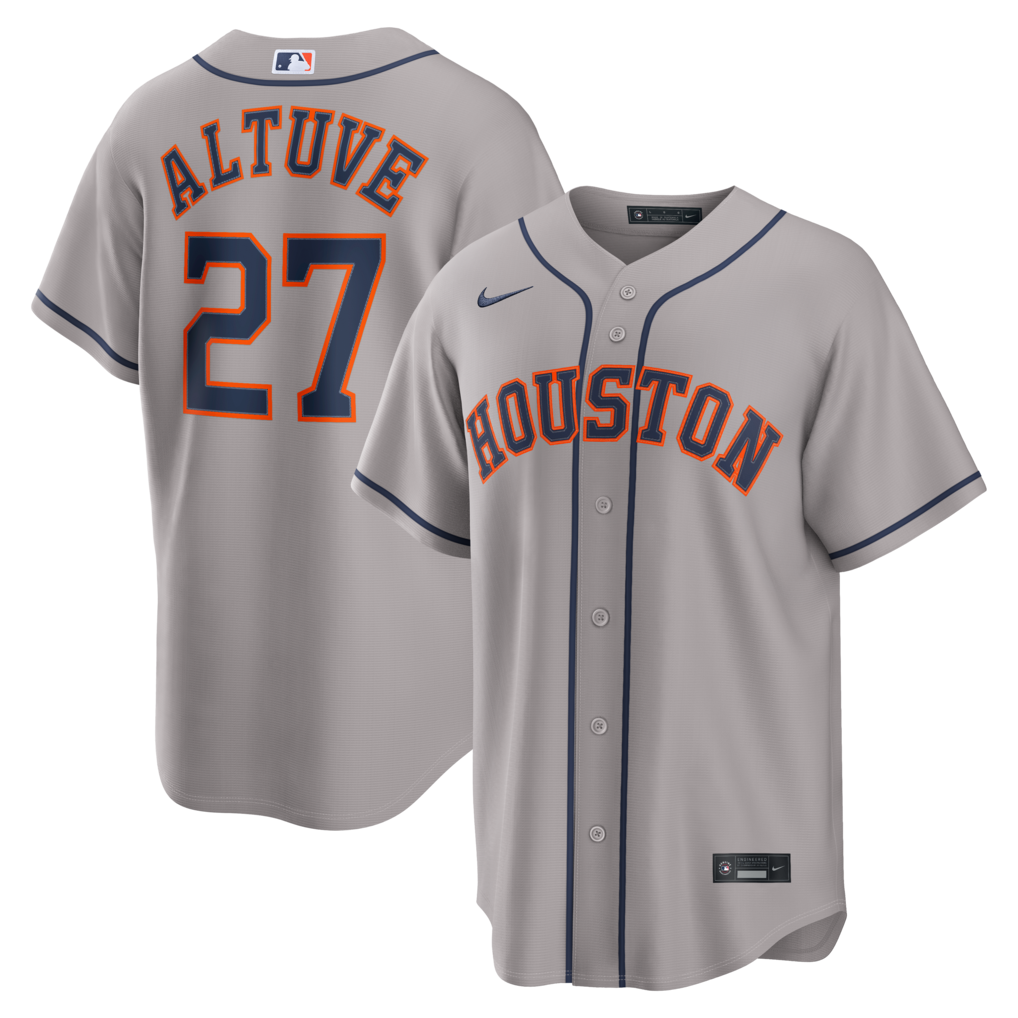 Men's Houston Astros Jose Altuve Nike Gray Road Replica Jersey - U-jersey