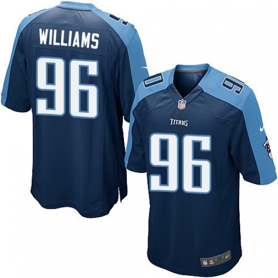 Men's Nike Tennessee Titans #96 Sylvester Williams Game Navy Blue Alternate NFL Jersey - Ujersey