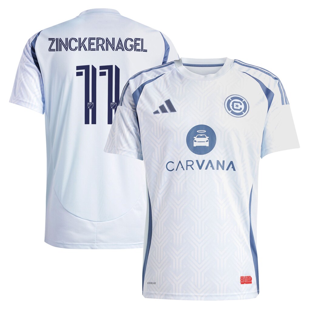 Men's Chicago Fire Philip Zinckernagel adidas Light Blue 2025 The Municipal Kit Replica Jersey - Ujersey