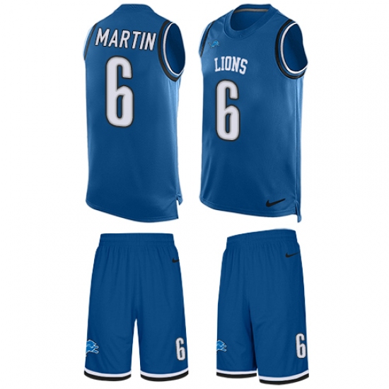Men's Nike Detroit Lions #6 Sam Martin Limited Light Blue Tank Top Suit NFL Jersey - Ujersey