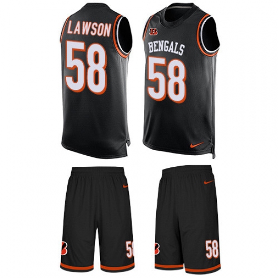 Men's Nike Cincinnati Bengals #58 Carl Lawson Limited Black Tank Top Suit NFL Jersey - Ujersey
