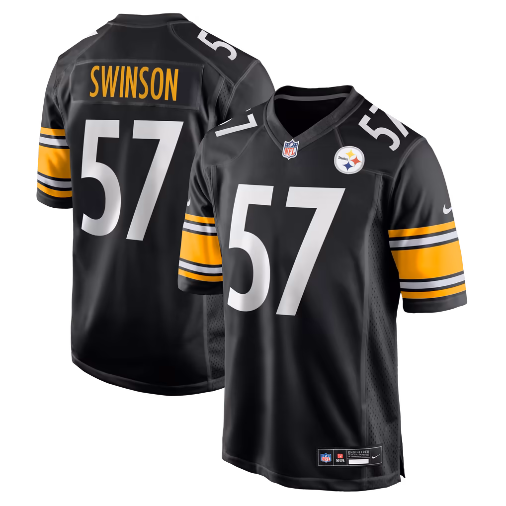Men's Pittsburgh Steelers Bradyn Swinson Nike Black Team Game Jersey