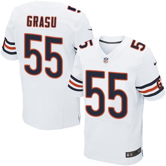 Men's Nike Chicago Bears #55 Hroniss Grasu Elite White NFL Jersey - Ujersey
