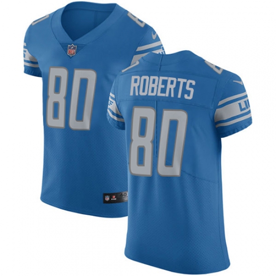 Men's Nike Detroit Lions #80 Michael Roberts Light Blue Team Color Vapor Untouchable Elite Player NFL Jersey - Ujersey