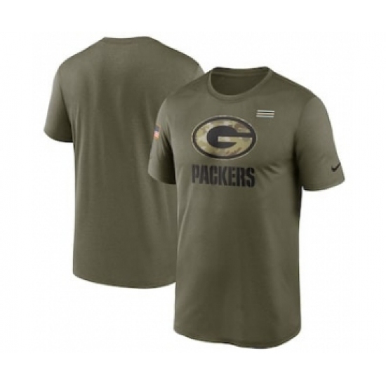 Men's Green Bay Packers Football Olive 2021 Salute To Service Legend Performance T-Shirt - Ujersey