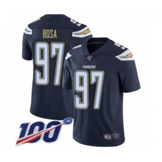 Men's Nike Los Angeles Chargers #97 Joey Bosa Navy Blue Team Color Vapor Untouchable Limited Player 100th Season NFL Jersey - Ujersey