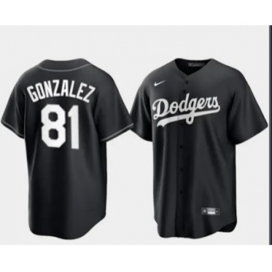 Men's Los Angeles Dodgers #81 Victor Gonzalez Black Turn Back The Clock Stitched Cool Base Jersey - Ujersey