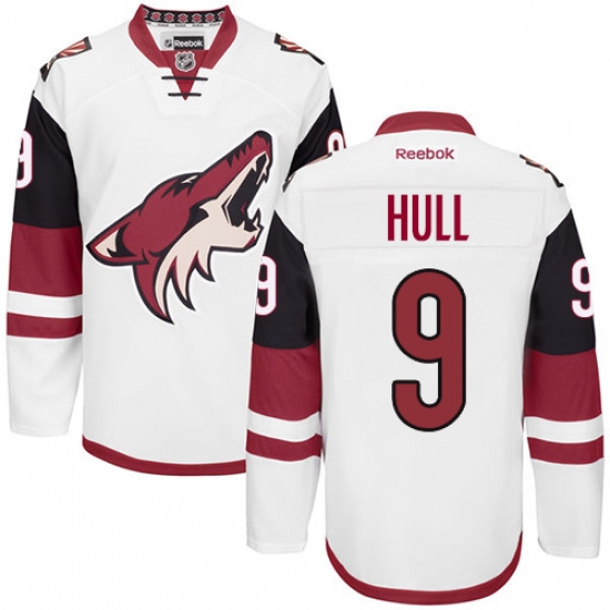Men's Reebok Arizona Coyotes #9 Bobby Hull Authentic White Away NHL Jersey - Ujersey