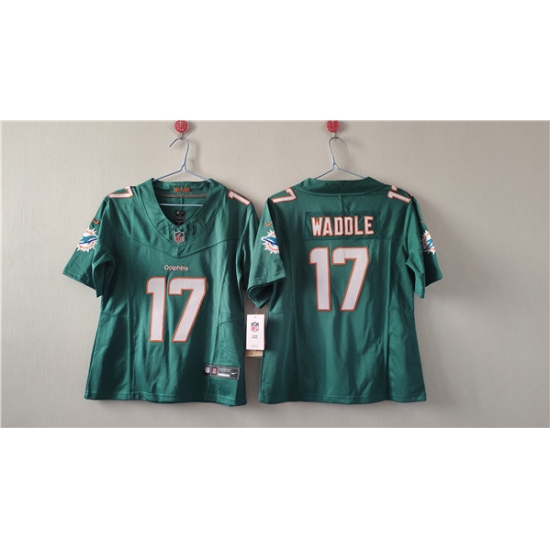 Women's Miami Dolphins #17 Jaylen Waddle Aqua F.U.S.E. Vapor Untouchable Football Stitched Jersey - Ujersey