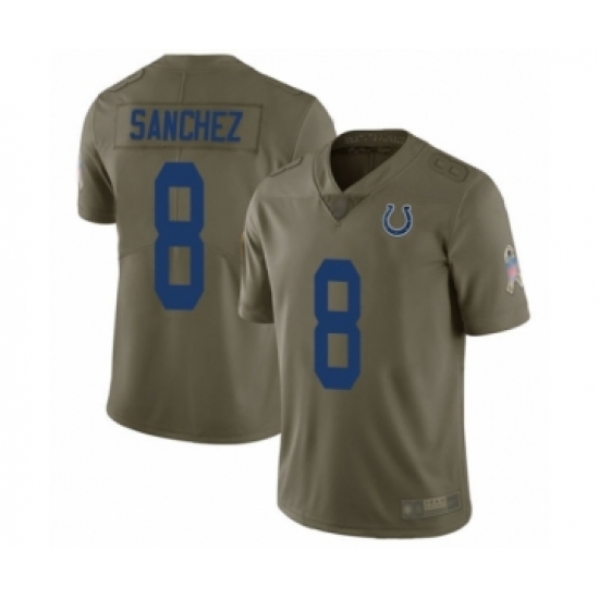Men's Indianapolis Colts #8 Rigoberto Sanchez Limited Olive 2017 Salute to Service Football Jersey - Ujersey