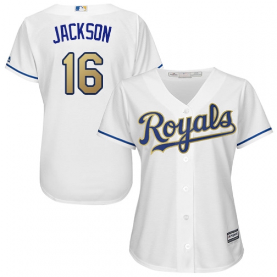 Women's Majestic Kansas City Royals #16 Bo Jackson Replica White Home Cool Base MLB Jersey - Ujersey