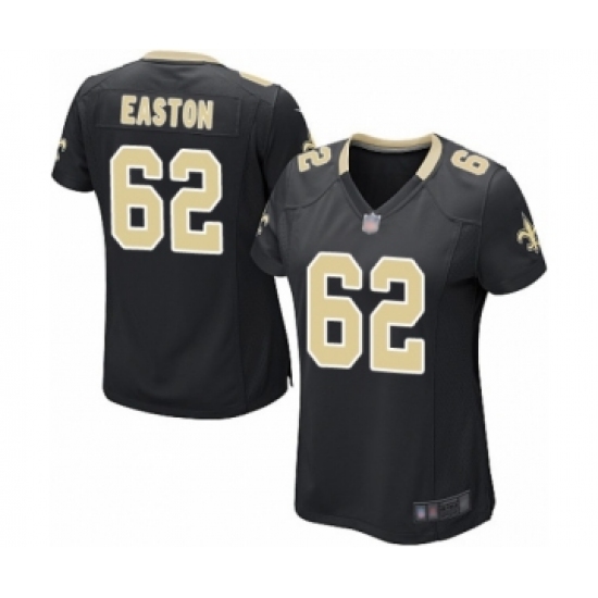 Women's New Orleans Saints #62 Nick Easton Game Black Team Color Football Jersey - Ujersey