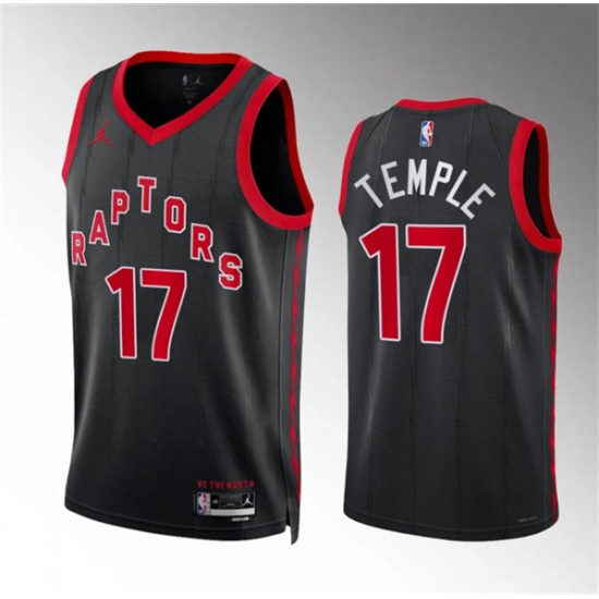 Men's Toronto Raptors #17 Garrett Temple Black Statement Edition Stitched Basketball Jersey - Ujersey