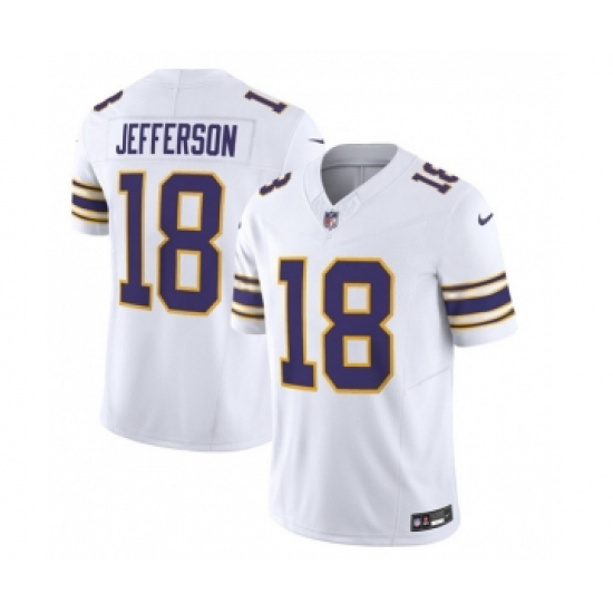 Men's Nike Minnesota Vikings #18 Justin Jefferson White 2023 F.U.S.E. Vapor Untouchable Stitched Jersey