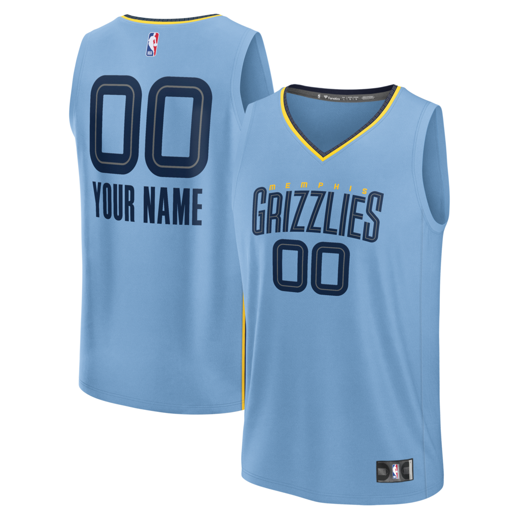 Youth Memphis Grizzlies Fanatics Light Blue Fast Break Custom Jersey - Statement Edition - Ujersey NFL Shop