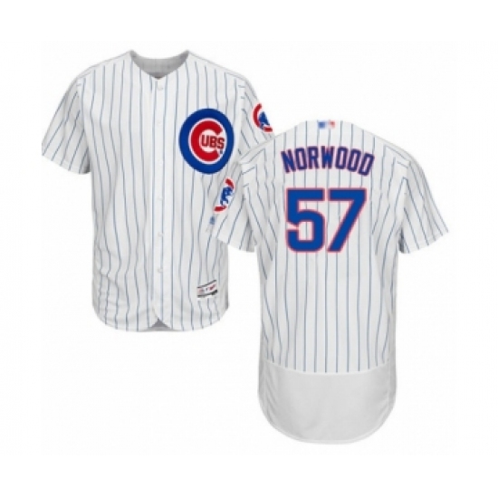 Men's Chicago Cubs #57 James Norwood White Home Flex Base Authentic Collection Baseball Player Jersey - Ujersey