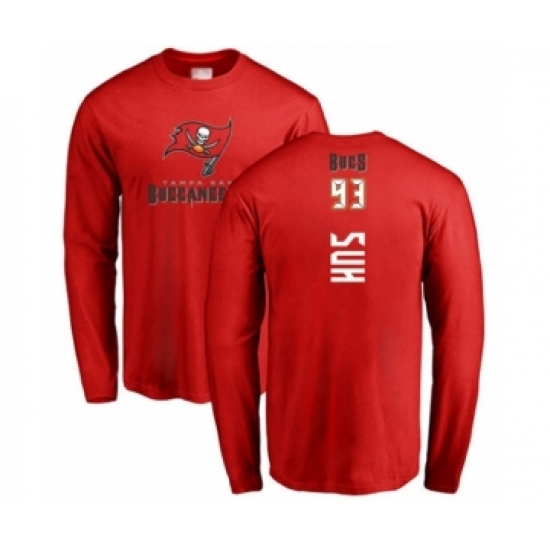 Football Tampa Bay Buccaneers #93 Ndamukong Suh Red Backer Long Sleeve T-Shirt - Ujersey