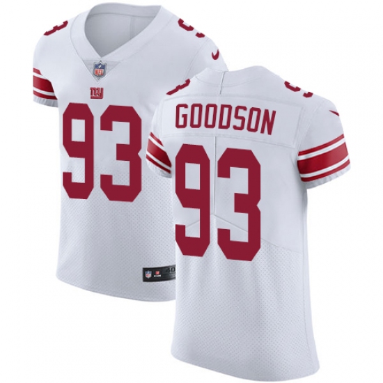 Men's Nike New York Giants #93 B.J. Goodson White Vapor Untouchable Elite Player NFL Jersey