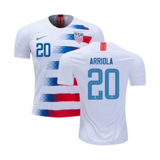 USA #20 Arriola Home Kid Soccer Country Jersey