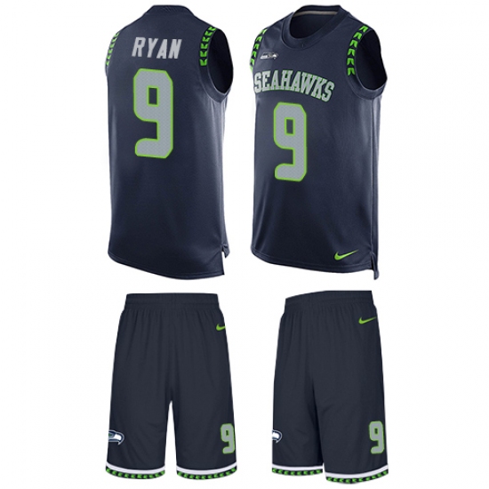 Men's Nike Seattle Seahawks #9 Jon Ryan Limited Steel Blue Tank Top Suit NFL Jersey - Ujersey