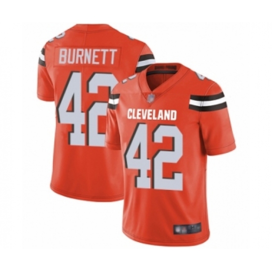 Youth Cleveland Browns #42 Morgan Burnett Orange Alternate Vapor Untouchable Limited Player Football Jersey - Ujersey