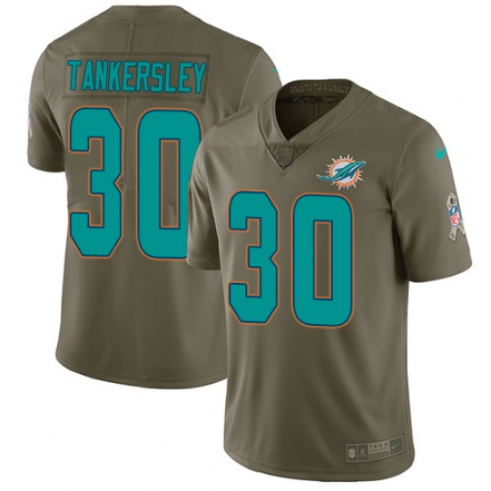 Youth Nike Miami Dolphins #30 Cordrea Tankersley Limited Olive 2017 Salute to Service NFL Jersey - Ujersey