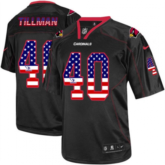 Men's Nike Arizona Cardinals #40 Pat Tillman Elite Black USA Flag Fashion NFL Jersey - Ujersey