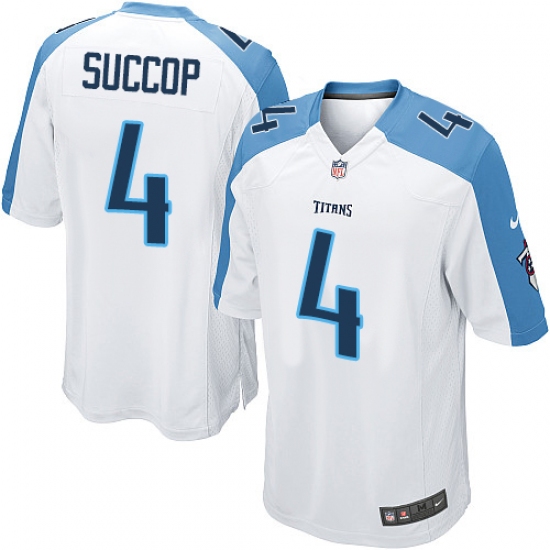 Men's Nike Tennessee Titans #4 Ryan Succop Game White NFL Jersey - Ujersey