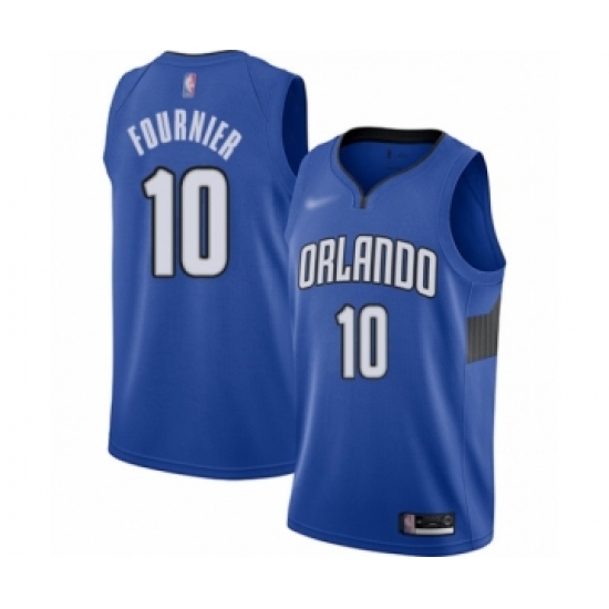 Men's Orlando Magic #10 Evan Fournier Authentic Blue Finished Basketball Jersey - Statement Edition - Ujersey