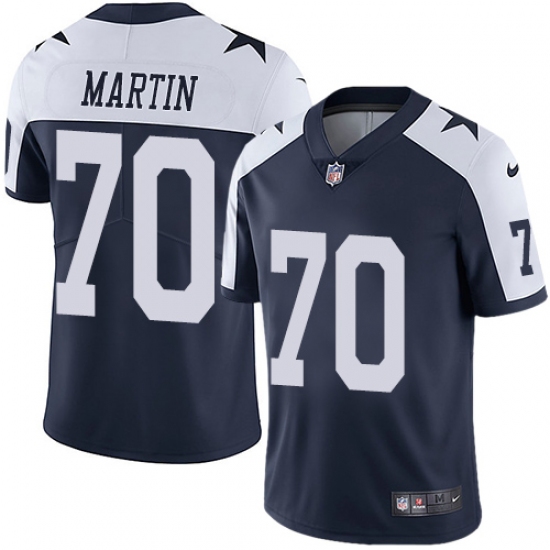 Men's Nike Dallas Cowboys #70 Zack Martin Navy Blue Throwback Alternate Vapor Untouchable Limited Player NFL Jersey - Ujersey
